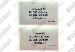 Zeige Details für Vaillant Umstellschild P -> E/LL Bild von Vaillant Umstellschild P -> E/LL