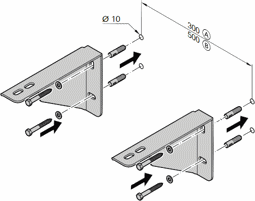 Bild von Wandbefestigung Verteilerbalken