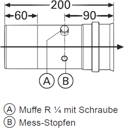 Zeige Details für Kesselanschluss-Stück mit Mess-Stutzen 150mm Bild von Kesselanschluss-Stück mit Mess-Stutzen 150mm