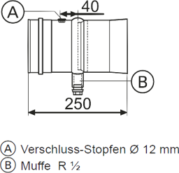 Zeige Details für Kesselanschluss-Stück mit Kondensat-/Mess-Stutzen Bild von Kesselanschluss-Stück mit Kondensat-/Mess-Stutzen