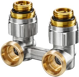 Zeige Details für Hahnblock Eck DN15 auf DN20 Bild von Hahnblock Eck DN15 auf DN20