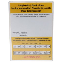 Zeige Details für Prüfplakette in Box Bild von Prüfplakette in Box
