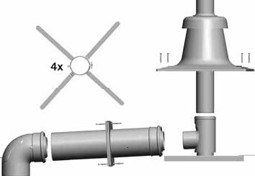 Bild von Anschluss-Set 60/100 PP an DN80 Abgasleitung