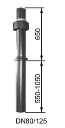 Zeige Details für Senkrechte Dachdurchführung DN80/125 - L=1200-1700mm Bild von Senkrechte Dachdurchführung DN80/125 - L=1200-1700mm