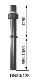 Zeige Details für Senkrechte Dachdurchführung DN80/125 - L=1800-2300mm Bild von Senkrechte Dachdurchführung DN80/125 - L=1800-2300mm