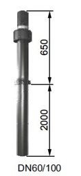 Zeige Details für Senkrechte Dachdurchführung DN60/100 - L=2650 mm Bild von Senkrechte Dachdurchführung DN60/100 - L=2650 mm