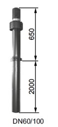 Bild von Senkrechte Dachdurchführung DN60/100 - L=2650 mm