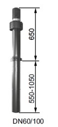 Zeige Details für Senkrechte Dachdurchführung DN60/100 - L=1200-1700 mm Bild von Senkrechte Dachdurchführung DN60/100 - L=1200-1700 mm
