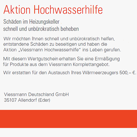 Viessmann Aktion Hochwasserhilfe Viessmann Aktion Hochwasserhilfe