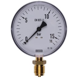 Zeige Details für Manometer 0-16 bar RF 100, G 1/2 B Anschluss unten Bild von Manometer 0-16 bar RF 100, G 1/2 B Anschluss unten