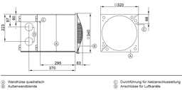 Zeige Details für Wandhülse quadratisch mit Außenwandblende und Luftkanalanschluss Bild von Wandhülse quadratisch mit Außenwandblende und Luftkanalanschluss