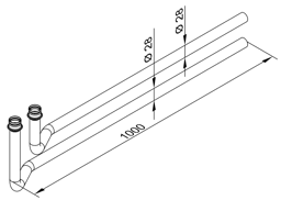 Zeige Details für Anschluss-Set Bodenkonsole (ungedämmt) Ø 28 mm Cu Bild von Anschluss-Set Bodenkonsole (ungedämmt) Ø 28 mm Cu