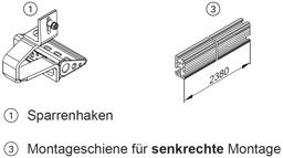 Bild von Befestigungssystem Sparrenhaken senkrecht ohne Konterlattung für Vitosol 200/300-T