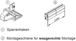 Zeige Details für Befestigungssystem Sparrenhaken waagerecht ohne Konterlattung für Vitosol 200-T Bild von Befestigungssystem Sparrenhaken waagerecht ohne Konterlattung für Vitosol 200-T