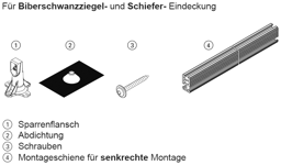 Bild von Befestigungssatz Sparrenflansch für Röhren senkrecht schwarz, 1,25 kN/m²