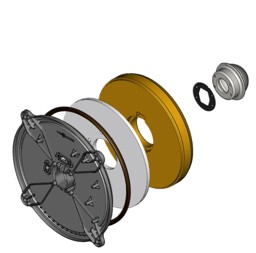 Zeige Details für Brennertür mit Flammkörper  Ø 95 mm Bild von Brennertür mit Flammkörper  Ø 95 mm