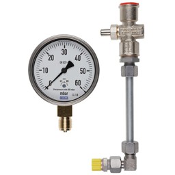 Zeige Details für Manometer 0 bis 60 mbar mit Druckknopfhahn Bild von Manometer 0 bis 60 mbar mit Druckknopfhahn