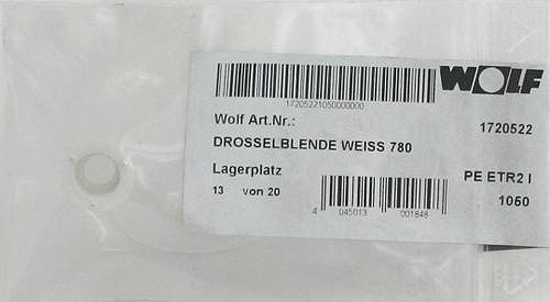 Bild von Gasdrosselblende weiß Erdgas LL