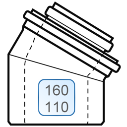 Zeige Details für 30° Zuluft-/Abgasbogen DN160/110 Stahl/PP Bild von 30° Zuluft-/Abgasbogen DN160/110 Stahl/PP