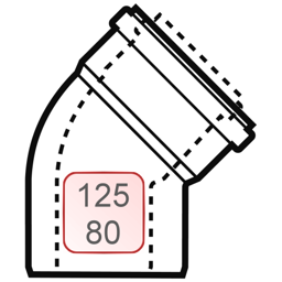 Zeige Details für 30° Zuluft-/Abgasbogen DN125/80 PP/PP Bild von 30° Zuluft-/Abgasbogen DN125/80 PP/PP