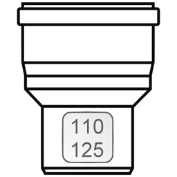 Zeige Details für Aufweitung DN 110 >125 PP zentrisch Bild von Aufweitung DN 110 >125 PP zentrisch