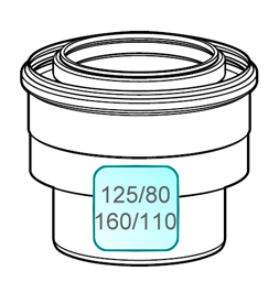 Zeige Details für Aufweitung INOX/PP DN125/80 auf DN160/110 zentrisch Bild von Aufweitung INOX/PP DN125/80 auf DN160/110 zentrisch