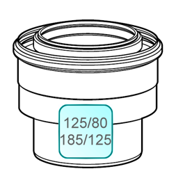 Zeige Details für Aufweitung INOX/PP DN125/80 auf DN185/125 zentrisch Bild von Aufweitung INOX/PP DN125/80 auf DN185/125 zentrisch