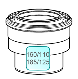 Zeige Details für Aufweitung INOX/PP DN160/110 auf DN185/125 zentrisch Bild von Aufweitung INOX/PP DN160/110 auf DN185/125 zentrisch