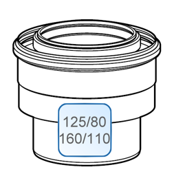Zeige Details für Aufweitung Stahl weiß/PP DN125/80 auf 160/110 Bild von Aufweitung Stahl weiß/PP DN125/80 auf 160/110
