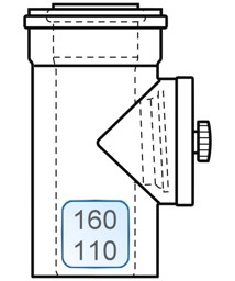 Zeige Details für Revisionsstück Stahl weiß/PP DN160/110 Bild von Revisionsstück Stahl weiß/PP DN160/110