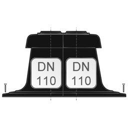 Zeige Details für Doppelrohr-Schachtabdeckung 2 x DN 110 PE schwarz Bild von Doppelrohr-Schachtabdeckung 2 x DN 110 PE schwarz