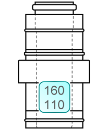 Zeige Details für Zuluftstutzen INOX/PP 160/110 Bild von Zuluftstutzen INOX/PP 160/110