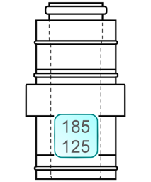 Zeige Details für Zuluftstutzen INOX/PP 185/125 Bild von Zuluftstutzen INOX/PP 185/125