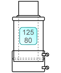 Zeige Details für Mündungsabschluss INOX/PP 125/80 Bild von Mündungsabschluss INOX/PP 125/80
