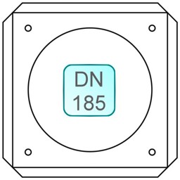 Zeige Details für Mauerblende INOX DN185 Bild von Mauerblende INOX DN185
