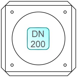 Zeige Details für Mauerblende INOX DN200 Bild von Mauerblende INOX DN200