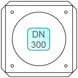 Zeige Details für Mauerblende INOX DN300 Bild von Mauerblende INOX DN300