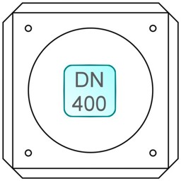 Zeige Details für Mauerblende INOX DN400 Bild von Mauerblende INOX DN400