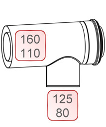 Zeige Details für Rohr Sammler-Kaskade kurz DN160/110 L=300 mm Bild von Rohr Sammler-Kaskade kurz DN160/110 L=300 mm