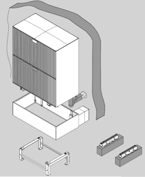 Zeige Produkte für Kategorie Aufstellung Außeneinheit Bodenkonsole und Wanddurchführung über Erdniveau Bild für Kategorie Aufstellung Außeneinheit Bodenkonsole und Wanddurchführung über Erdniveau