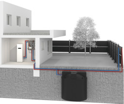 Bild von Eis-Energiespeichersystem für 6kW Wärmepumpe mit Energiezaun 8kW Block