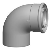 Zeige Details für Bogen 87° für Luft-/Abgasrohr DN80/125 Bild von Bogen 87° für Luft-/Abgasrohr DN80/125