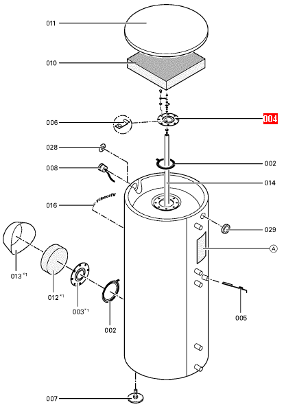 Anodenflansch mit Dichtung