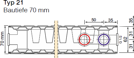 VIESSMANN 7576419 Heizkörperabdeckung Typ 20/Typ 21, Baulänge 1800 mm