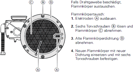 Flammkörper prüfen, austauschen