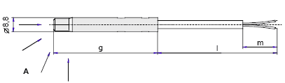 Abmessungen Flammenfühler QRB1A