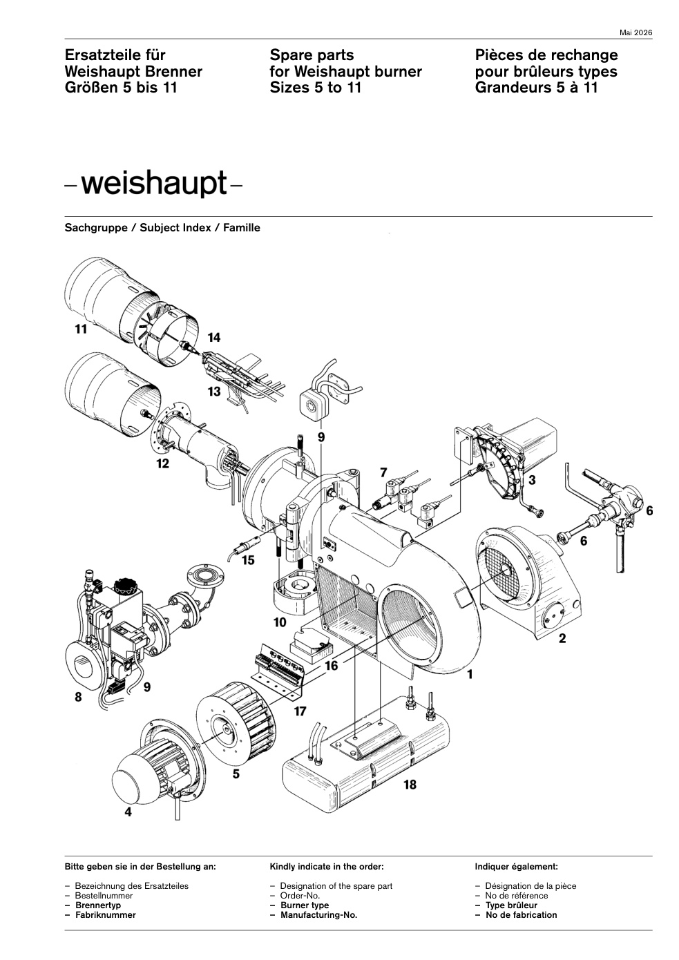 Weishaupt Brenner Größen 5 bis 11