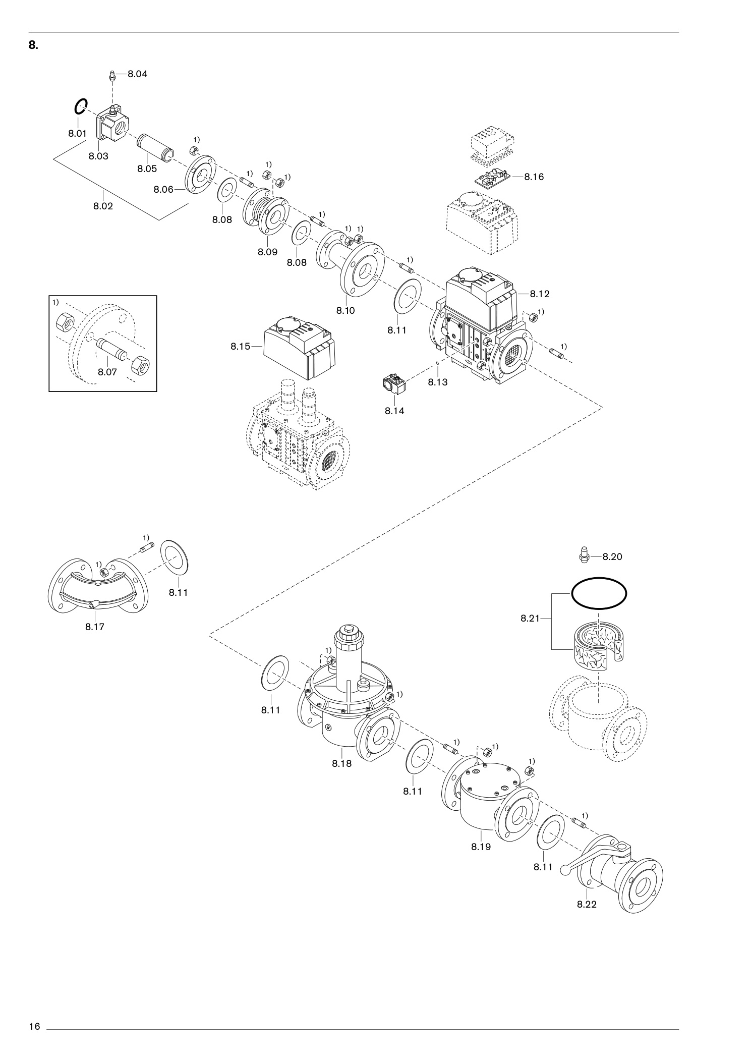 Explosionszeichnung Weishaupt Brenner WG40.../1-A ZM-LN – PDF-Seite 16