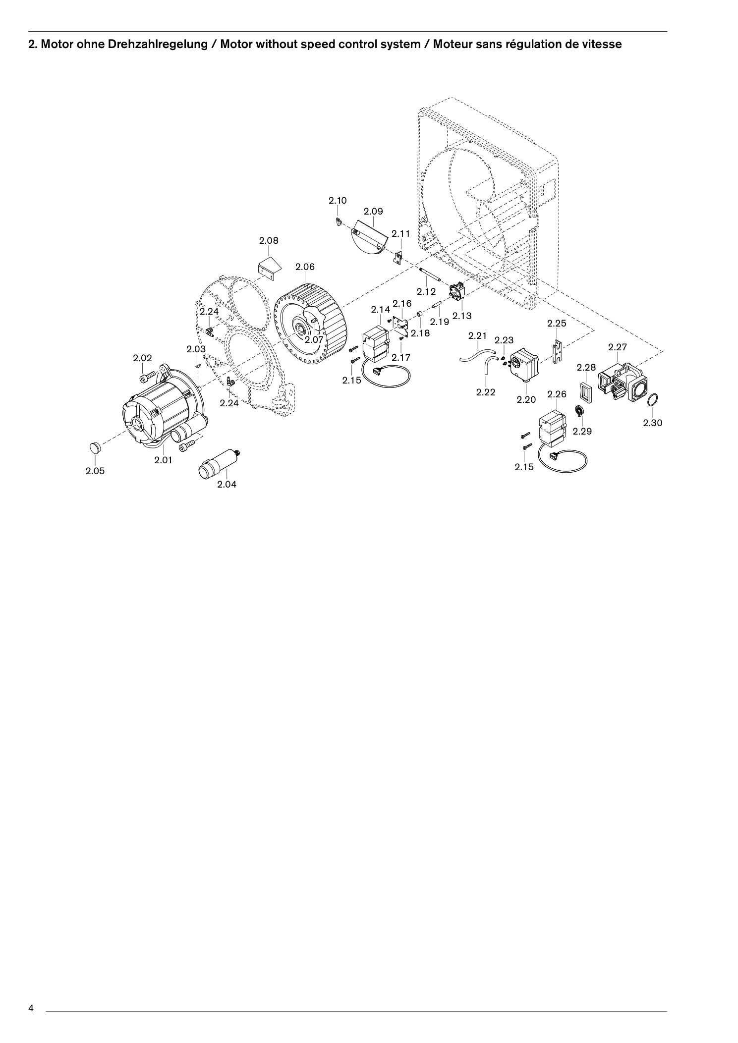 Motor ohne Drehzahlregelung / Motor without speed control system / Moteur sans