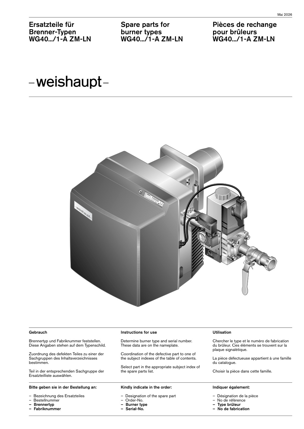 Weishaupt Brenner WG40.../1-A ZM-LN
